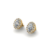 cosmic stud halo oval lab-created diamond earrings
