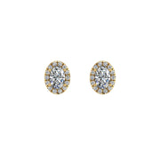 cosmic stud halo oval lab-grown diamond earrings