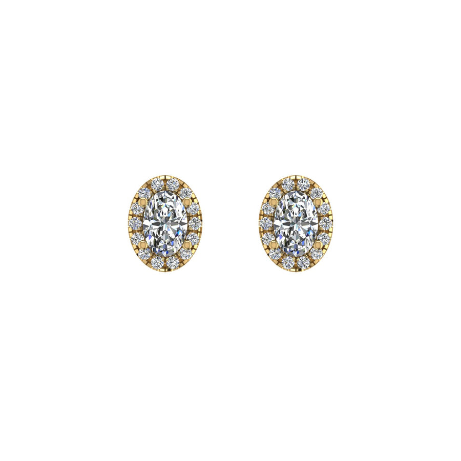 cosmic stud halo oval lab-grown diamond earrings