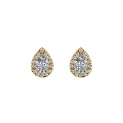 cosmic stud halo pear lab-created diamond earrings
