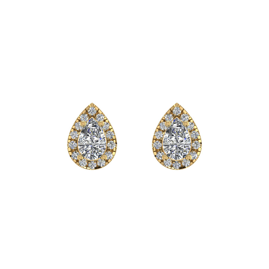 cosmic stud halo pear lab-created diamond earrings
