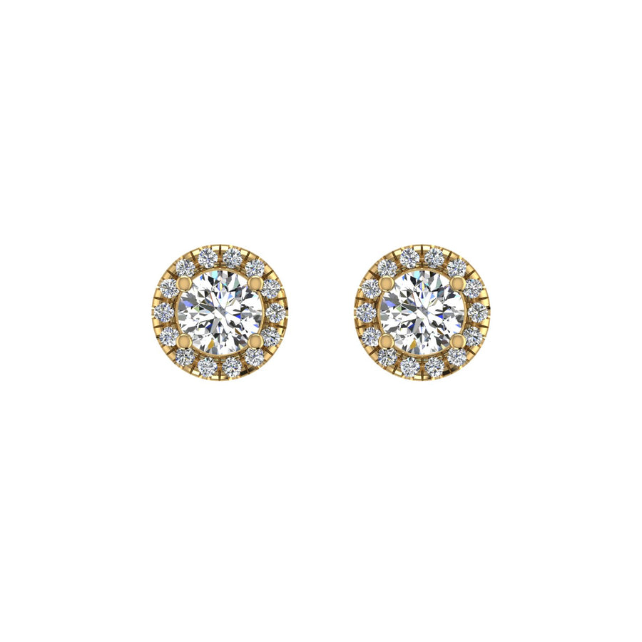 cosmic stud halo round lab diamond earrings