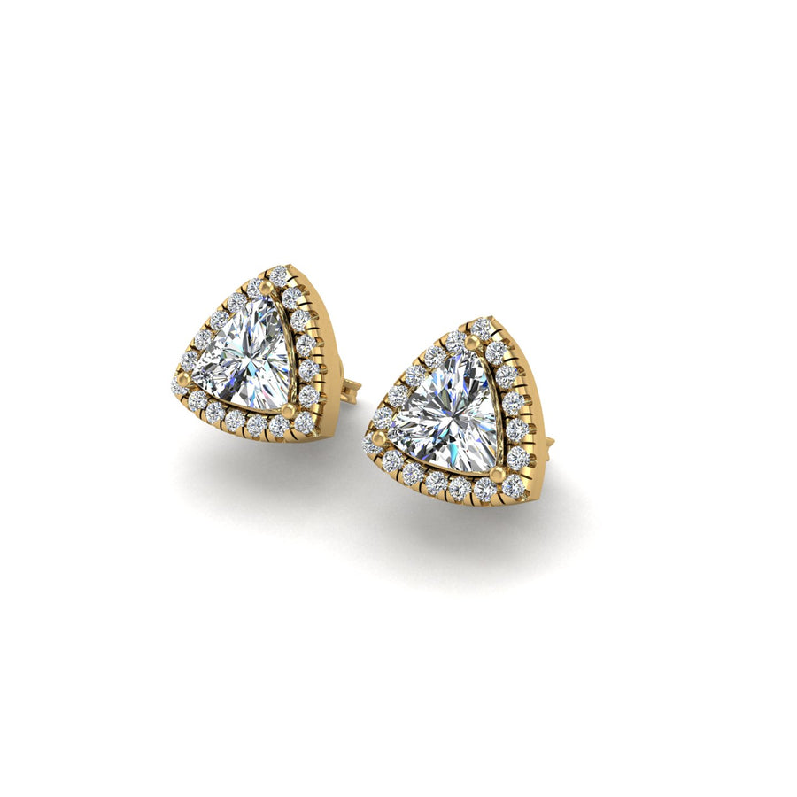 cosmic stud halo trillion lab-grown diamond earrings