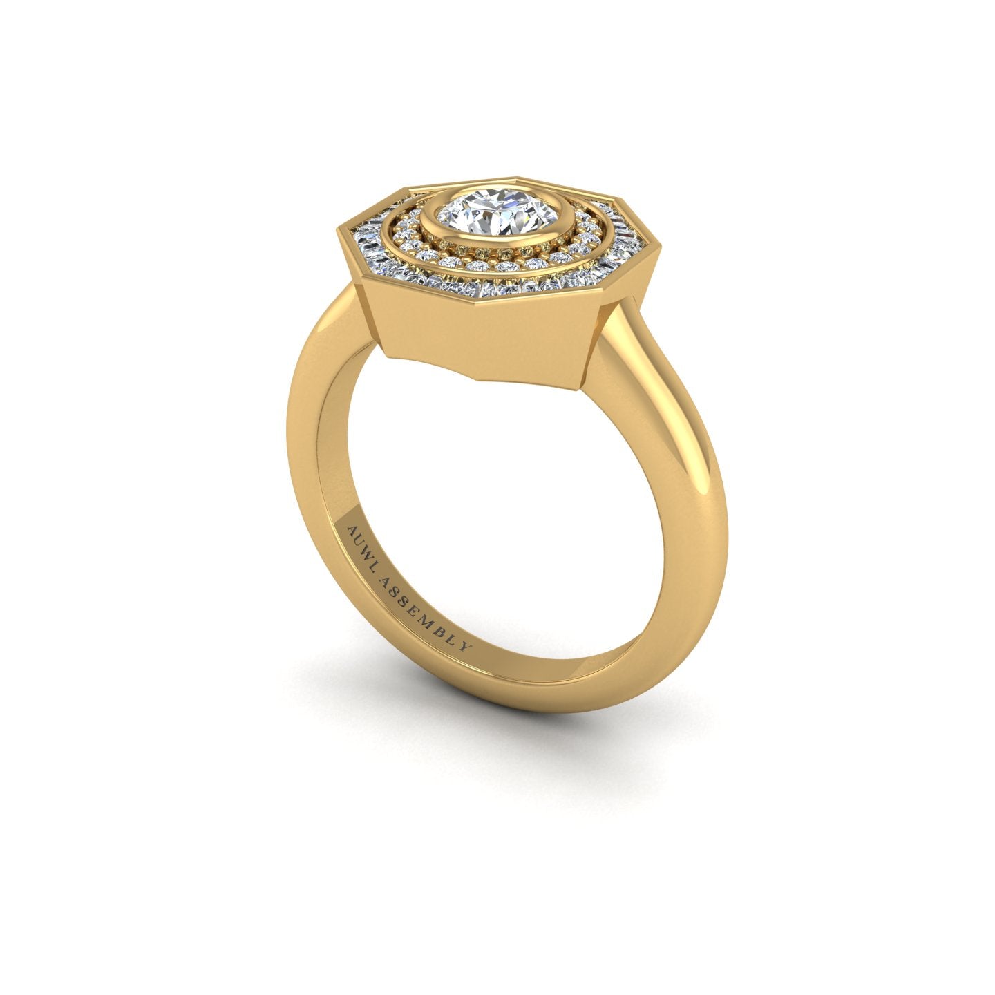 Diamond Artistic FusionTarget Diamond Ring in Yellow Gold- AUWL Assembly