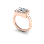 Diamond East West Engagement Ring in Rose Gold- AUWL Assembly