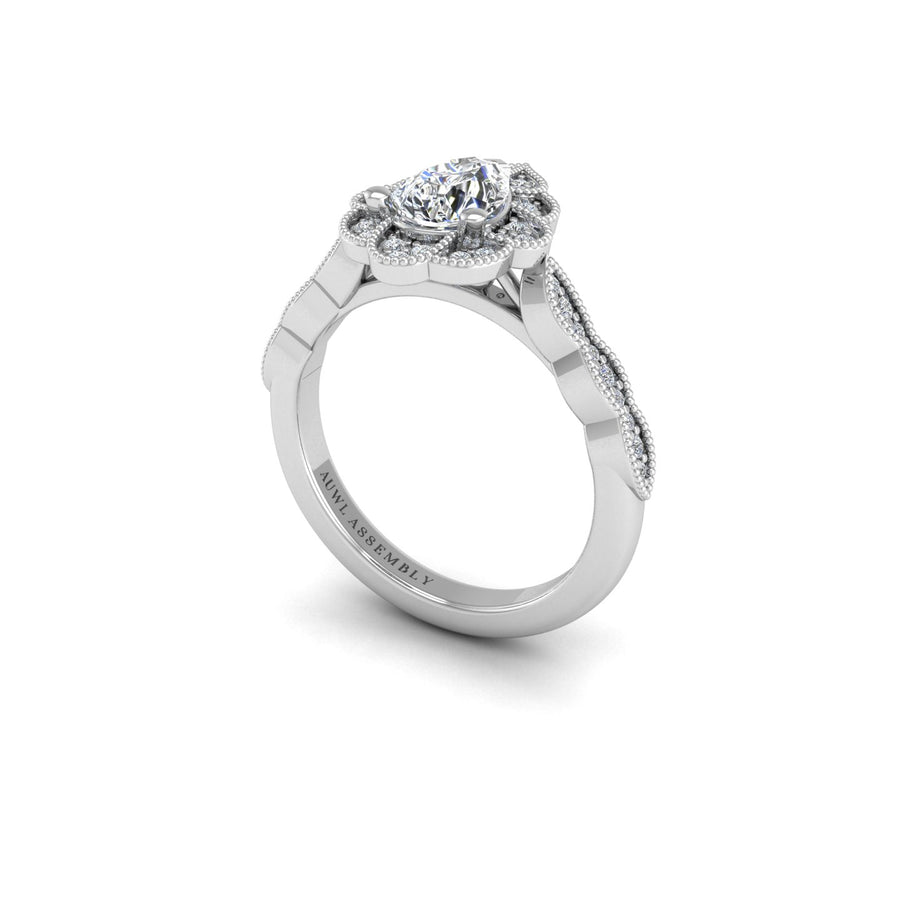 Diamond Bridal Engagement Ring in White Gold- AUWL Assembly