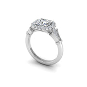 Diamond Octavia Crown Engagement Ring in White Gold- AUWL Assembly