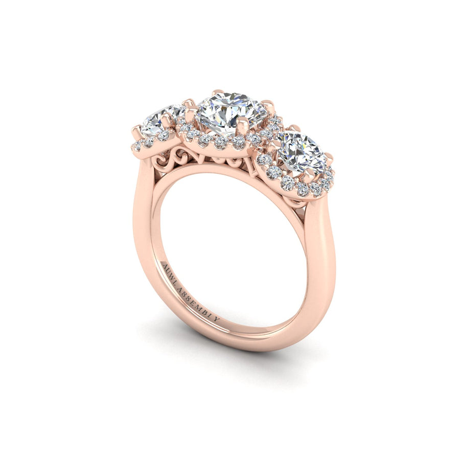 Diamond Crown of Love Engagement Ring in Rose Gold- AUWL Assembly