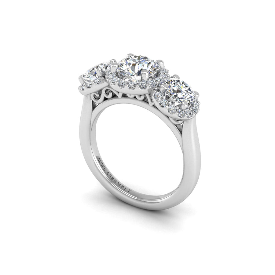 Diamond Crown of Love Engagement Ring in White Gold- AUWL Assembly