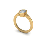 Diamond Drop Of Love Pear Shape Diamond Engagement Ring in Yellow Gold- AUWL Assembly