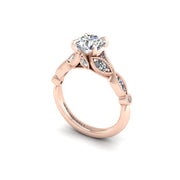 Diamond Floral Engagement Ring in Rose Gold- AUWL Assembly