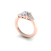 Diamond Galaxy Trefoil Engagement Ring in Rose Gold- AUWL Assembly