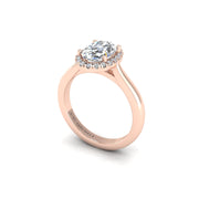 Diamond Halo Diamond Engagement Ring in Rose Gold- AUWL Assembly