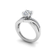 Diamond Love Knot Engagement Ring in White Gold- AUWL Assembly