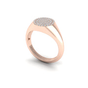 Diamond Regal Grace Signet Diamond Engagement Ring in Rose Gold- AUWL Assembly