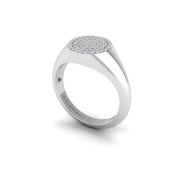 Diamond Regal Grace Signet Diamond Engagement Ring in White Gold- AUWL Assembly