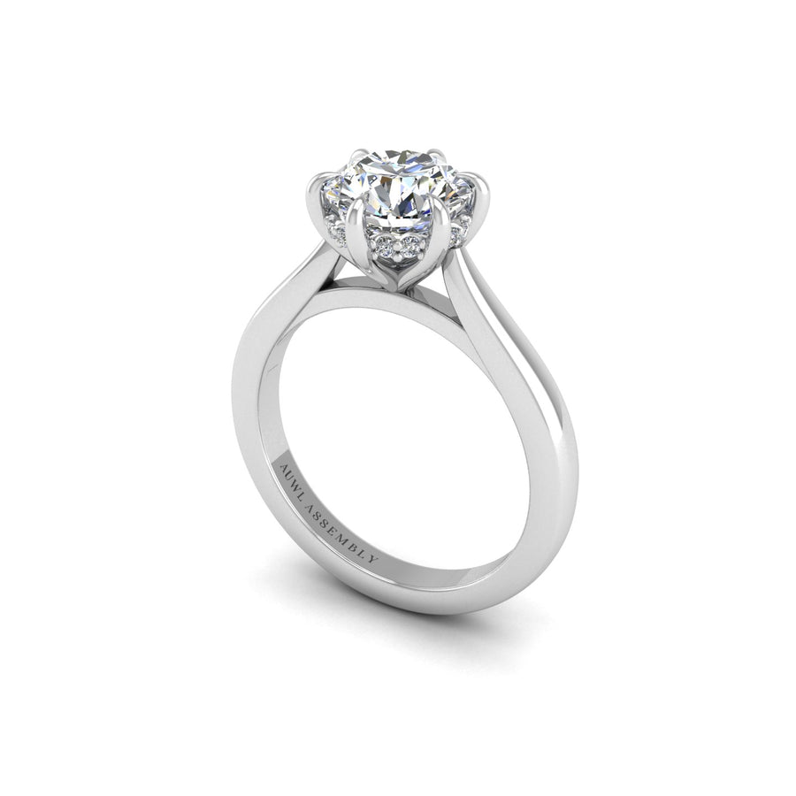 Diamond Sirius Solitaire Diamond Engagement Ring in White Gold- AUWL Assembly