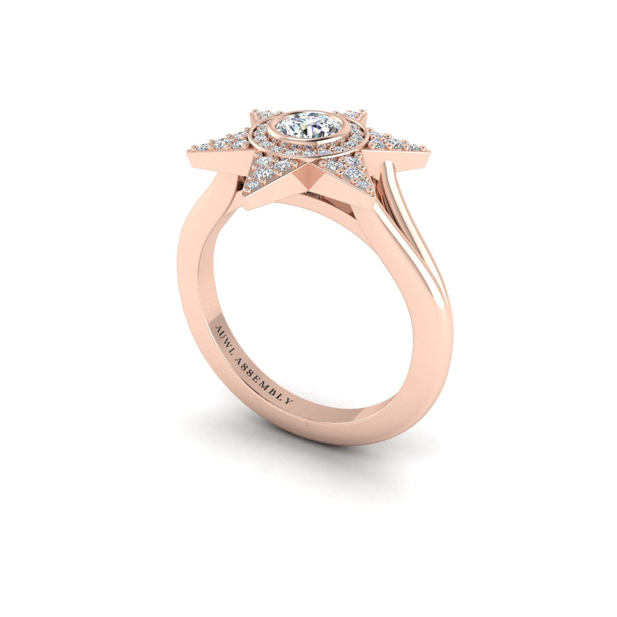 Diamond Starstruck TwinklingStar Diamond Engagement Ring in Rose Gold- AUWL Assembly