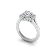 Diamond Halo Engagement Ring in White Gold- AUWL Assembly