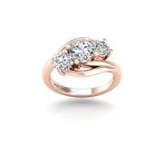 Diamond Three stone engagement ring in rose gold – AUWL Assembly