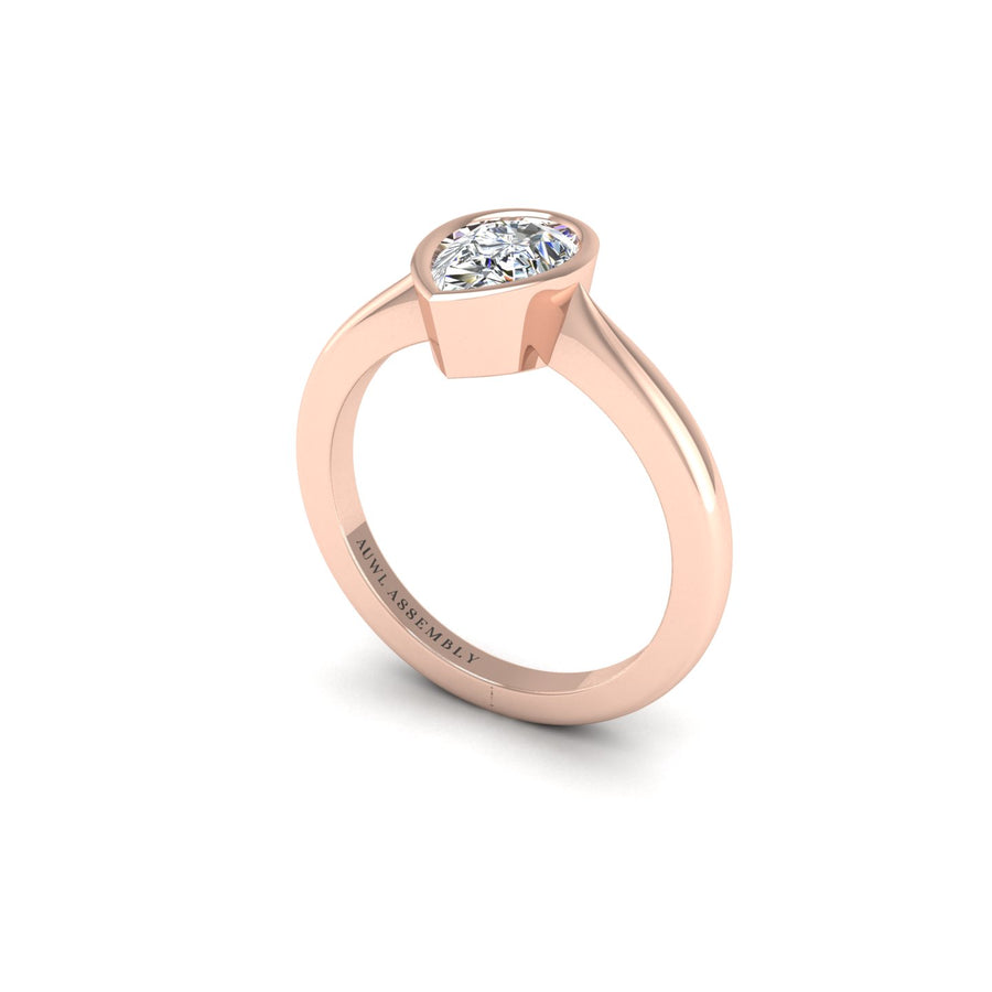 Diamond Drop Of Love Pear Shape Diamond Engagement Ring in Rose Gold- AUWL Assembly