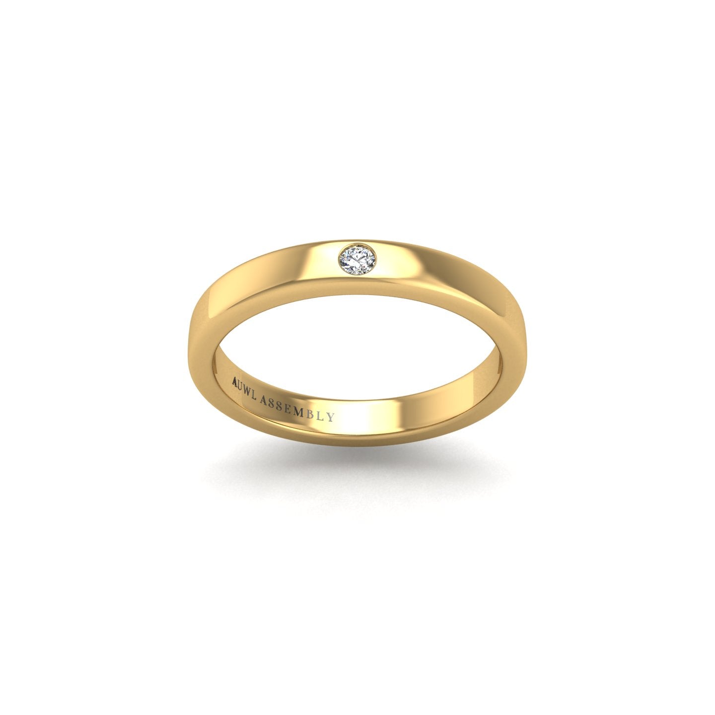 forever one single-stone round lab diamond wedding band