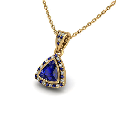 Gold Blue Sapphire Pendant for Women