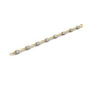 Gold diamond cushion stardust designer bracelet open view