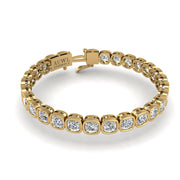 Gold diamond cushion stellar tennis bracelet