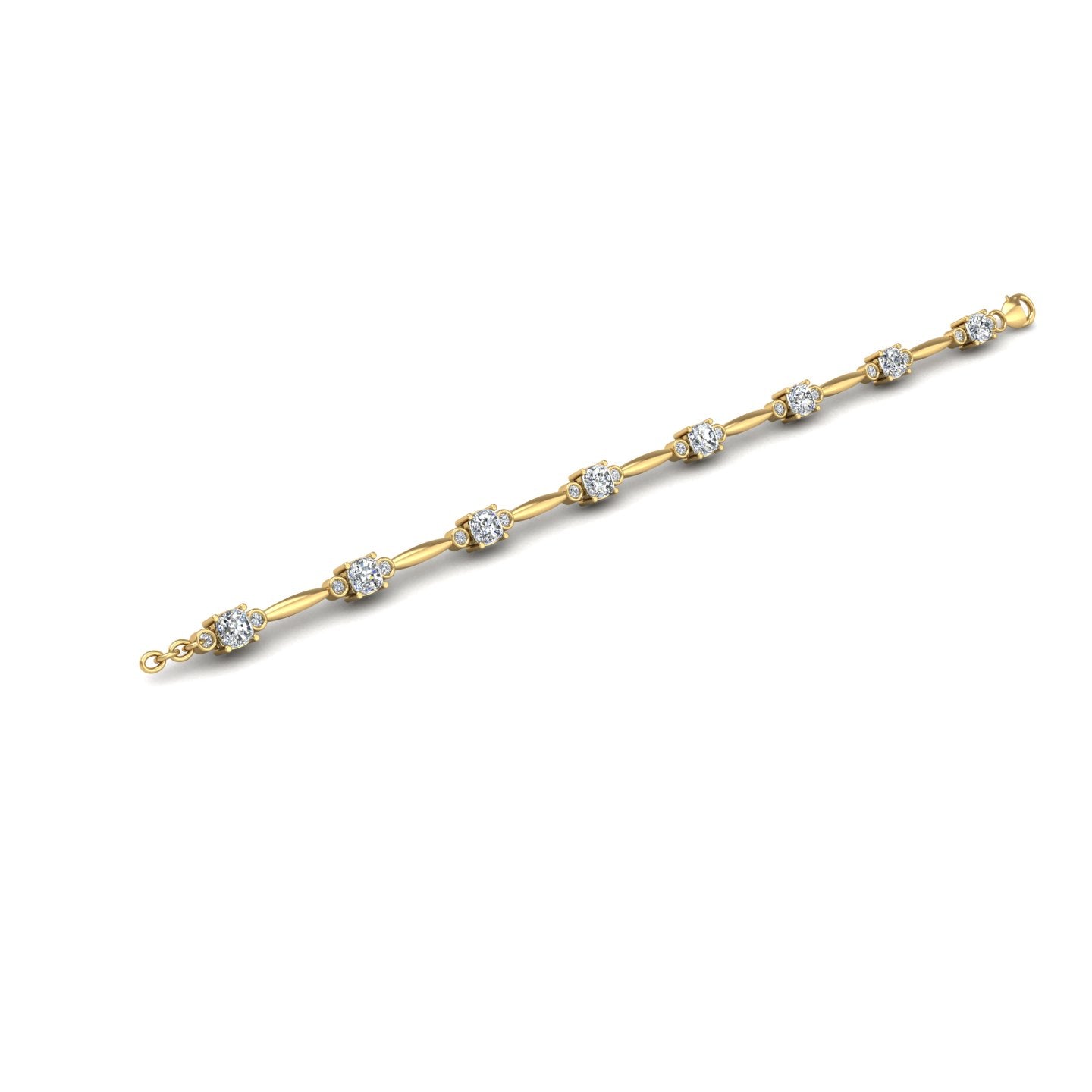Gold diamond emerald stardust designer bracelet open view