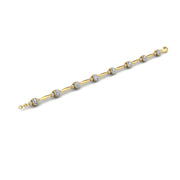 Gold diamond oval stardust designer bracelet open view