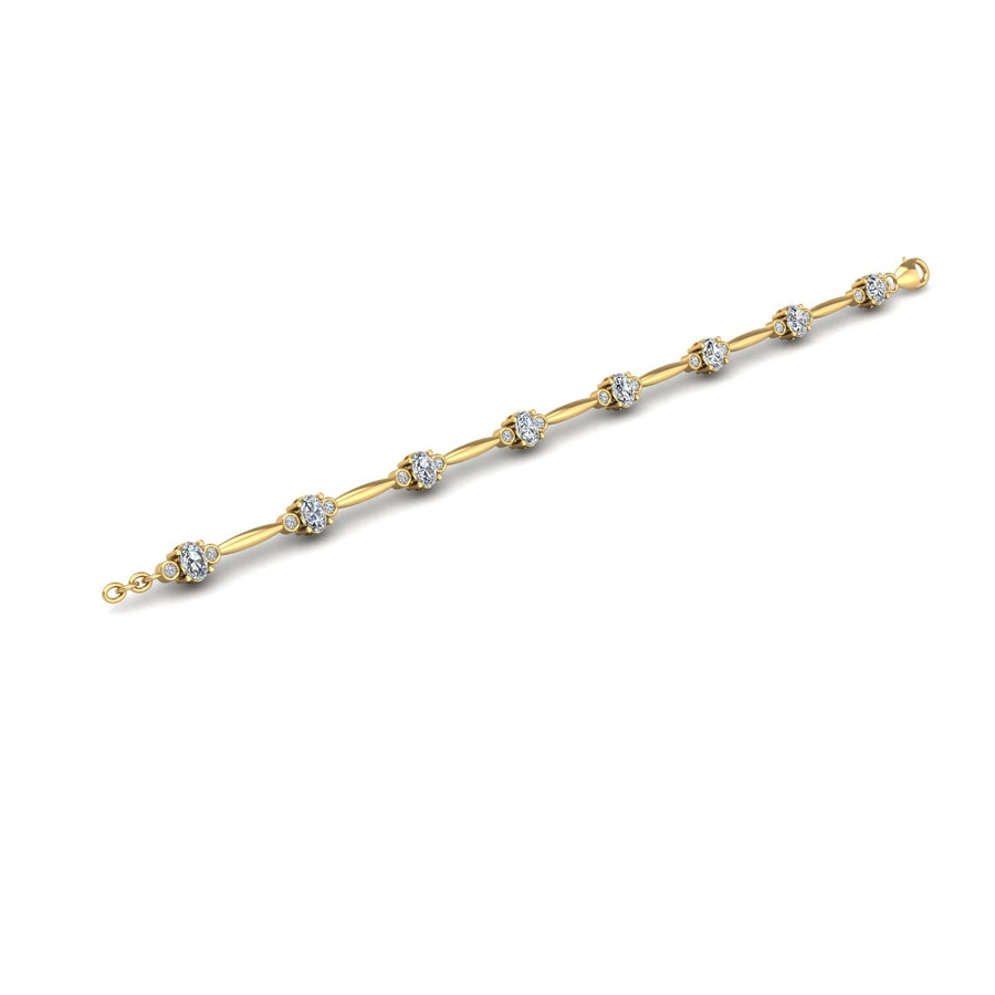 Gold diamond oval stardust designer bracelet open view