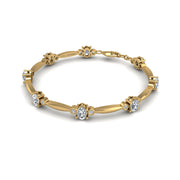 Gold diamond oval stardust designer bracelet