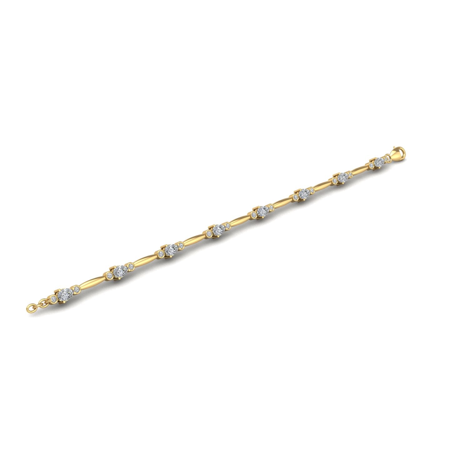 Gold diamond pear stardust designer bracelet open view
