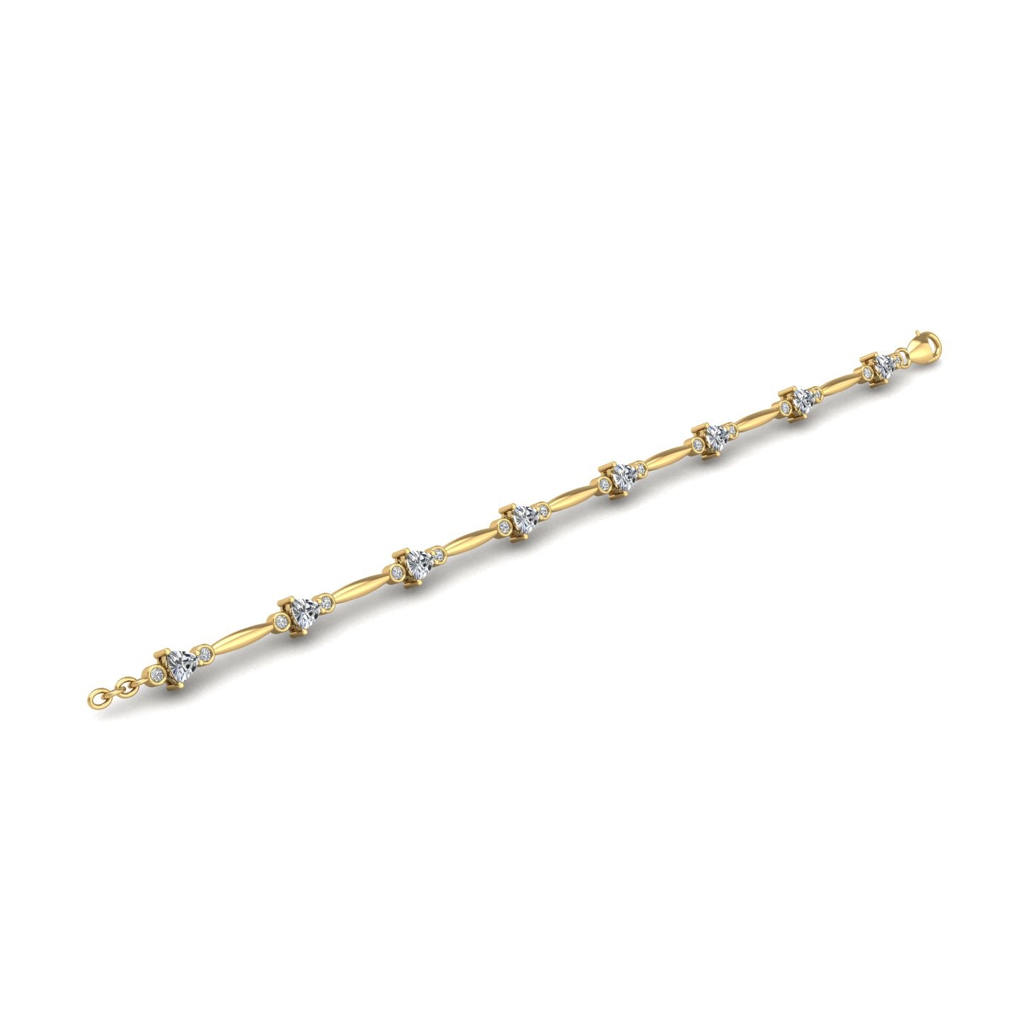 Gold diamond round stardust designer bracelet open view