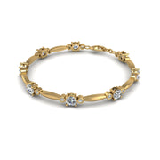 Gold diamond round stardust designer bracelet