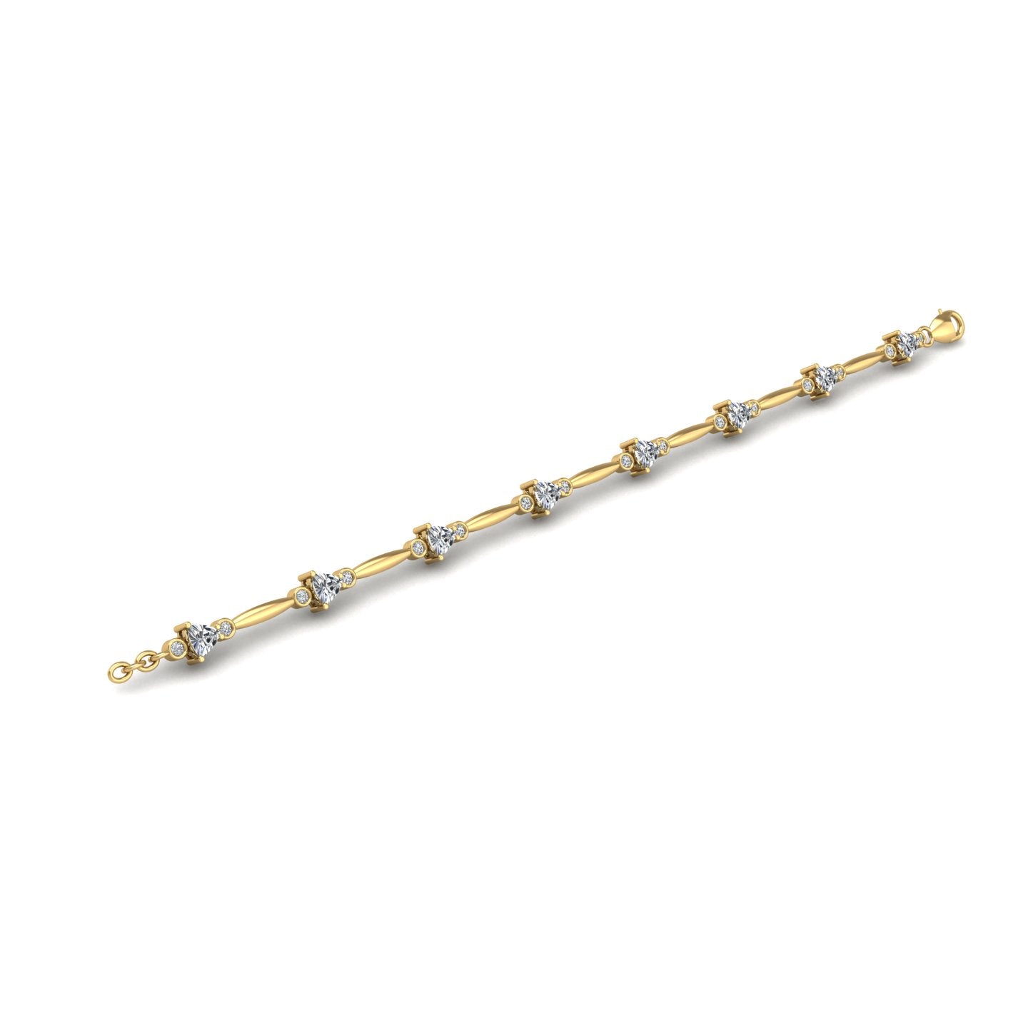 Gold diamond trillion stardust designer bracelet open view