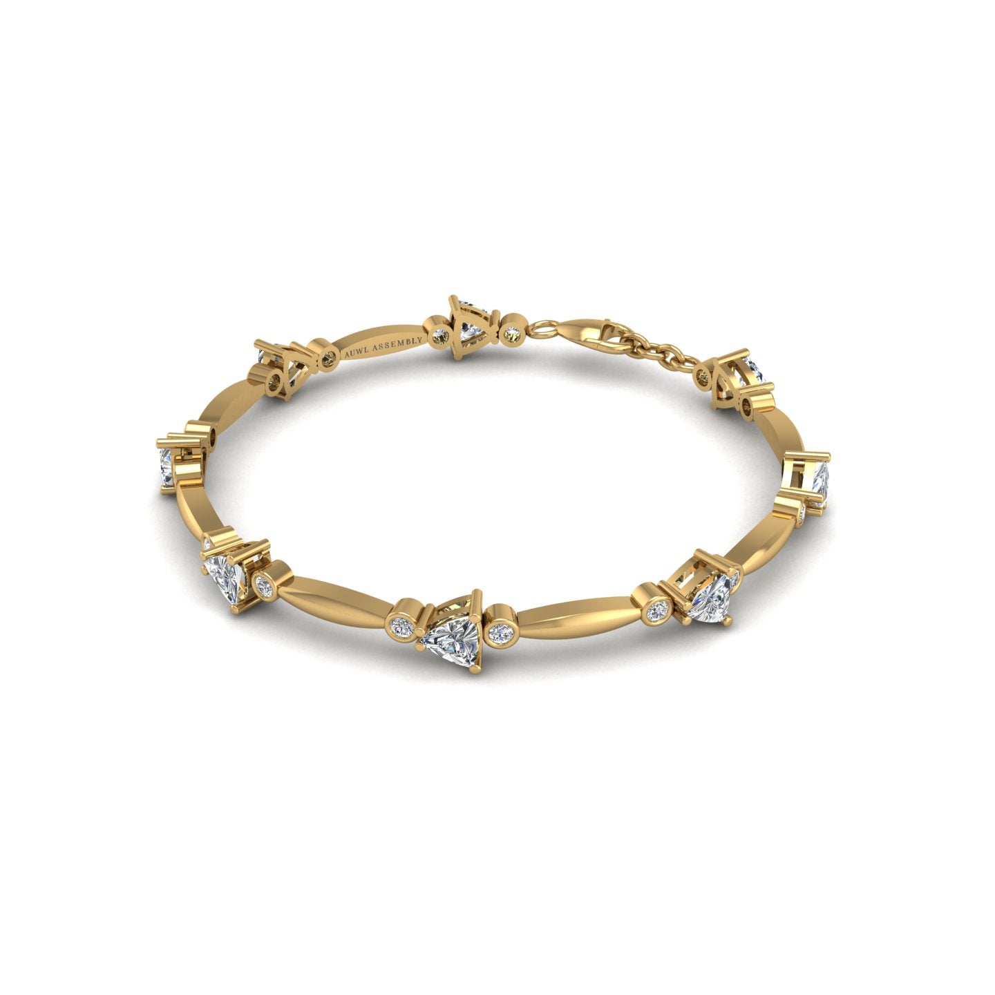 Gold diamond trillion stardust designer bracelet