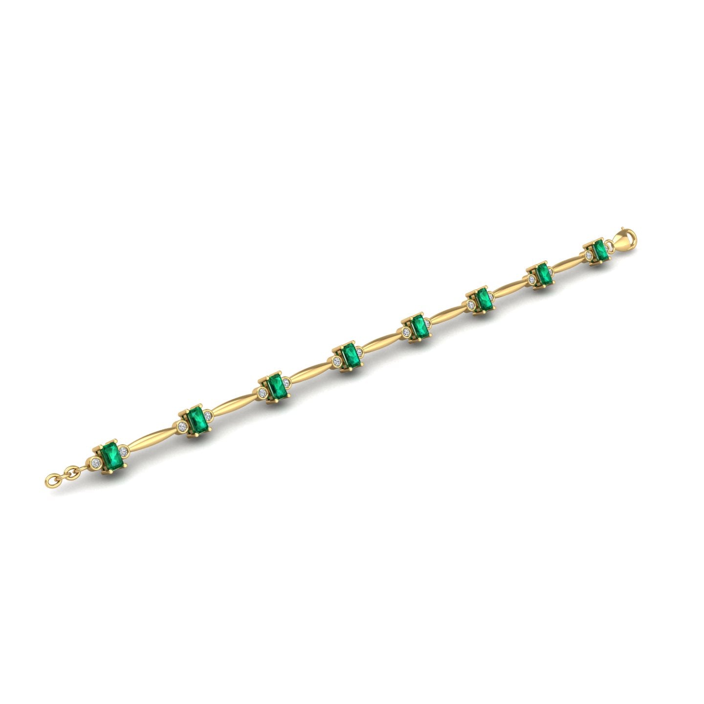 Gold emerald emerald stardust designer bracelet open view
