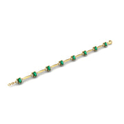 Gold emerald emerald stardust designer bracelet open view