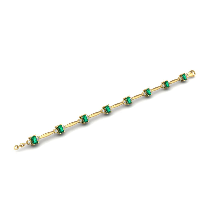 Gold emerald emerald stardust designer bracelet open view