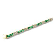 Gold emerald emerald stellar tennis bracelet open view