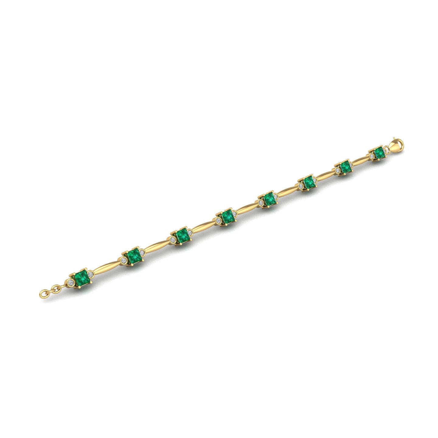 Gold emerald princess stardust designer bracelet open view