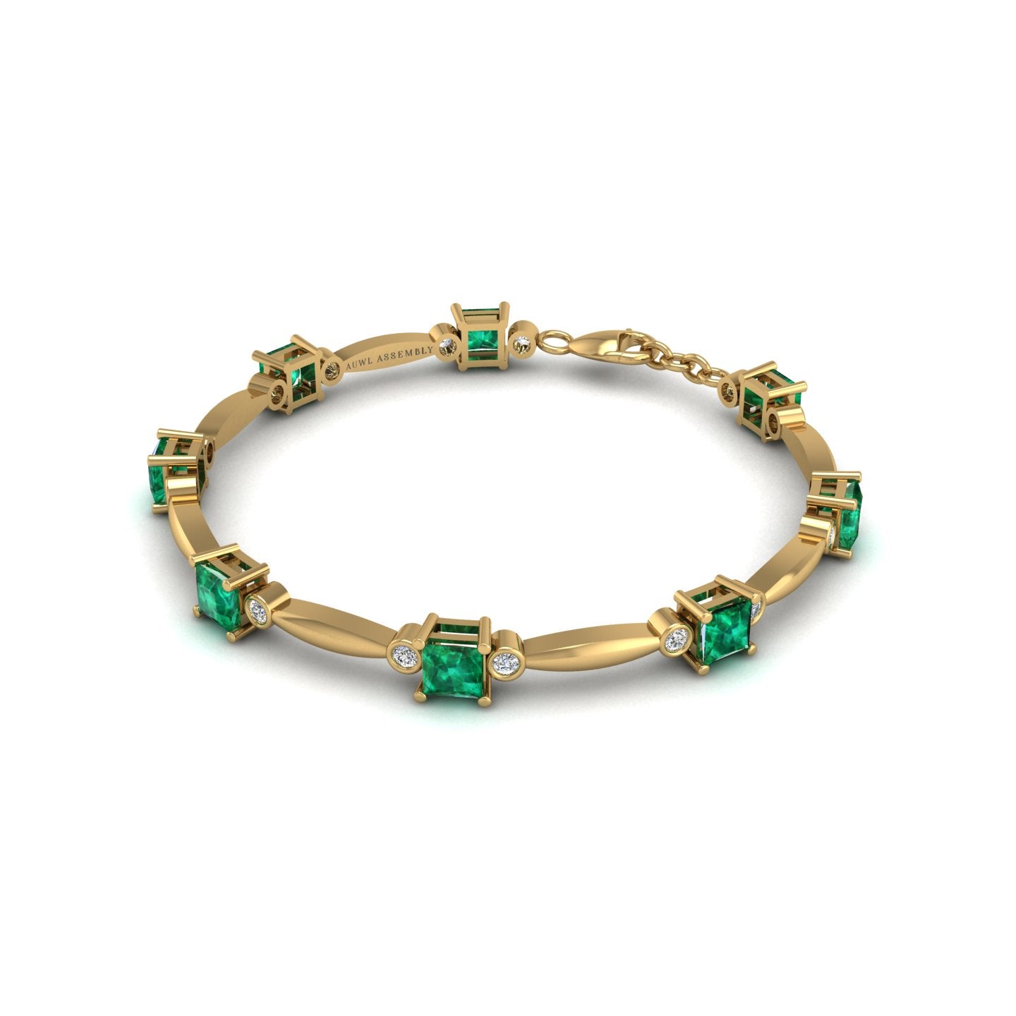 Gold emerald princess stardust designer bracelet