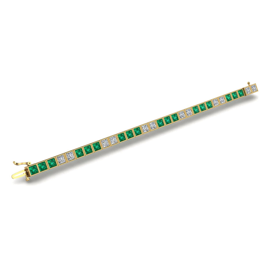 Gold emerald princess stellar tennis bracelet open view