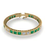 Gold emerald princess stellar tennis bracelet