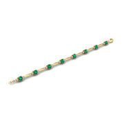 Gold emerald round stardust designer bracelet open view