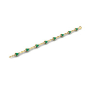 Gold emerald trillion stardust designer bracelet open view