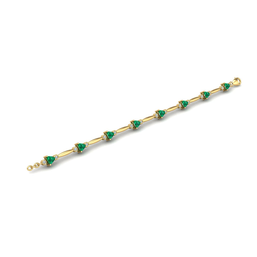 Gold emerald trillion stardust designer bracelet open view