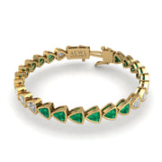 Gold emerald trillion stellar tennis bracelet